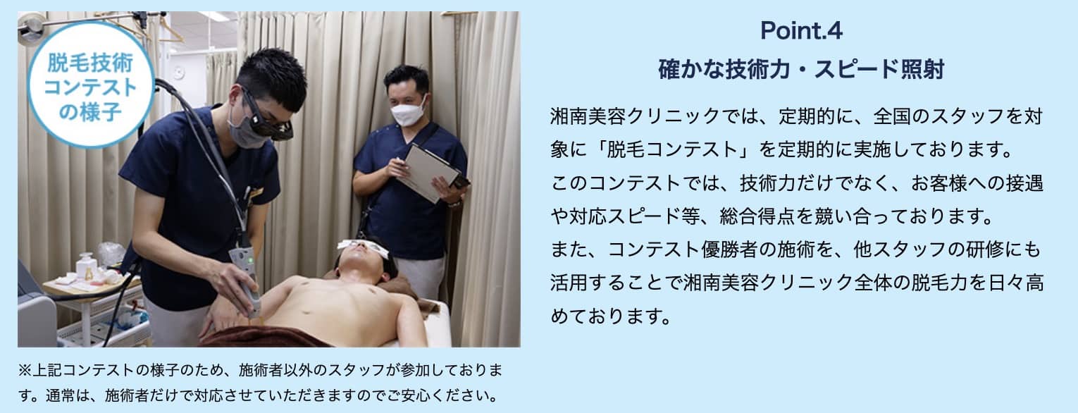 湘南美容クリニックのスピード脱毛コンテストの様子